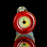 color changing pinchie chillum glass pipe with pomegranate red lip by VisceralAntagonisM