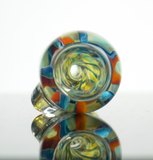 Silver Fumed chillum glass pipe color changing with inside out colorful patterns by VisceralAntagonisM