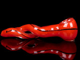 Fire Red Frit Twisted Helix Spoon