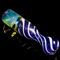 Purple Dichroic Glitter Glass Pipe
