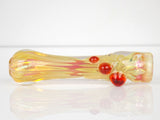 Fumed Chillum with Red Marbles