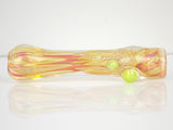 Fumed Chillum with Green Slyme Marbles