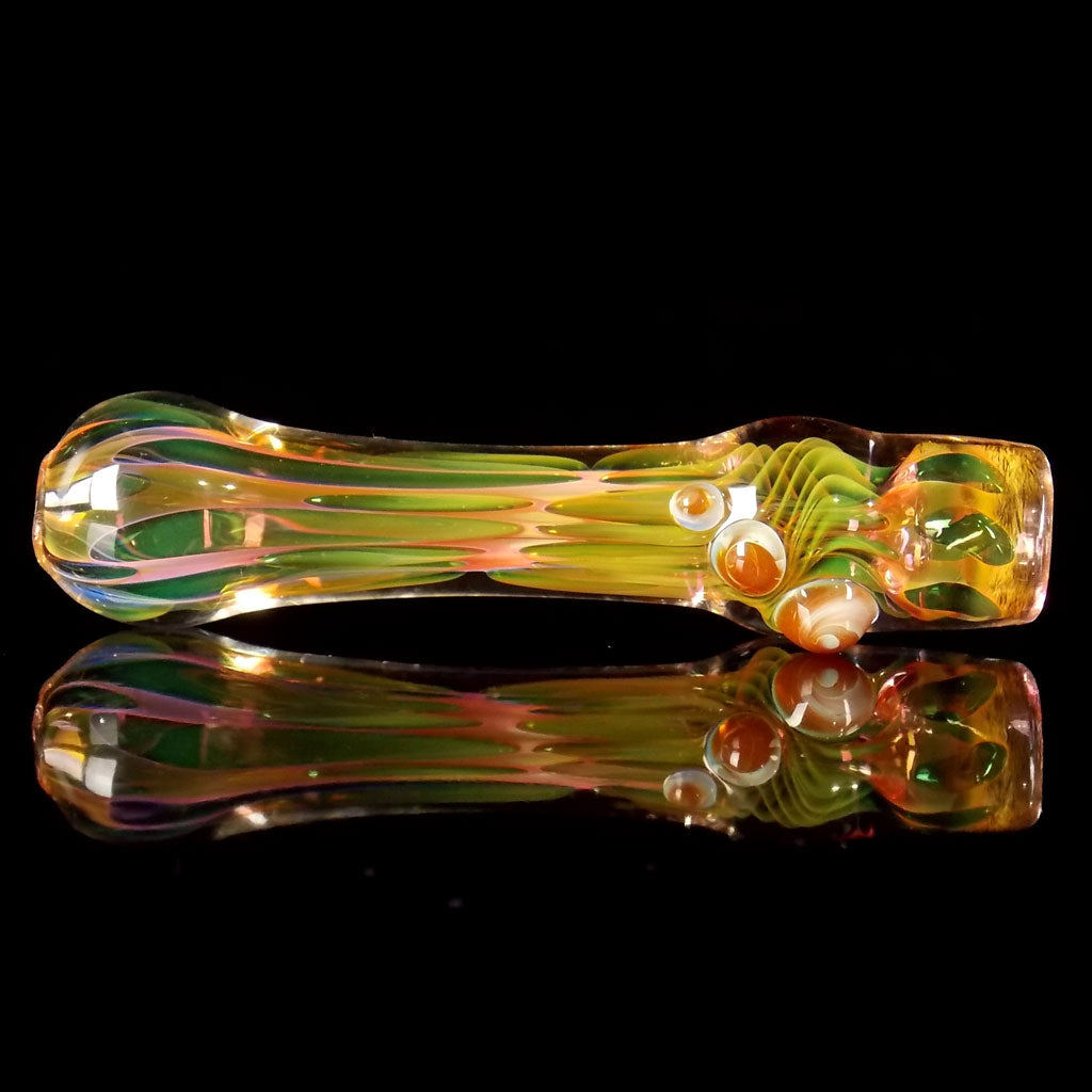 Fumed Chillum with Caramel Marbles
