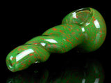 Twisted Green and Red Frit Spoon