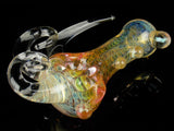 Heady Fumed Spoon with Horns and Opal