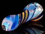 Dual Fume Blue Spiral Color Changing Glass Bowl