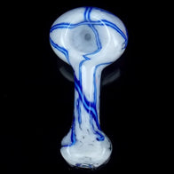 White Frit Glass Spoon Pipe