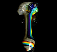 Gold Rainbow Swirl Glass Pipe