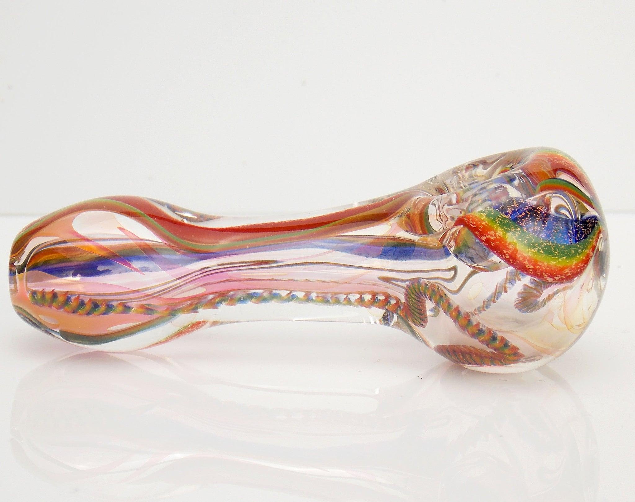 Multi-Colored Dichroic Glass One-Hitter Smoking Pipe