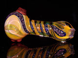 Purple Dichroic Double Fumed Glass Spoon Pipe