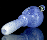 purple frit glass pipe with opal marble