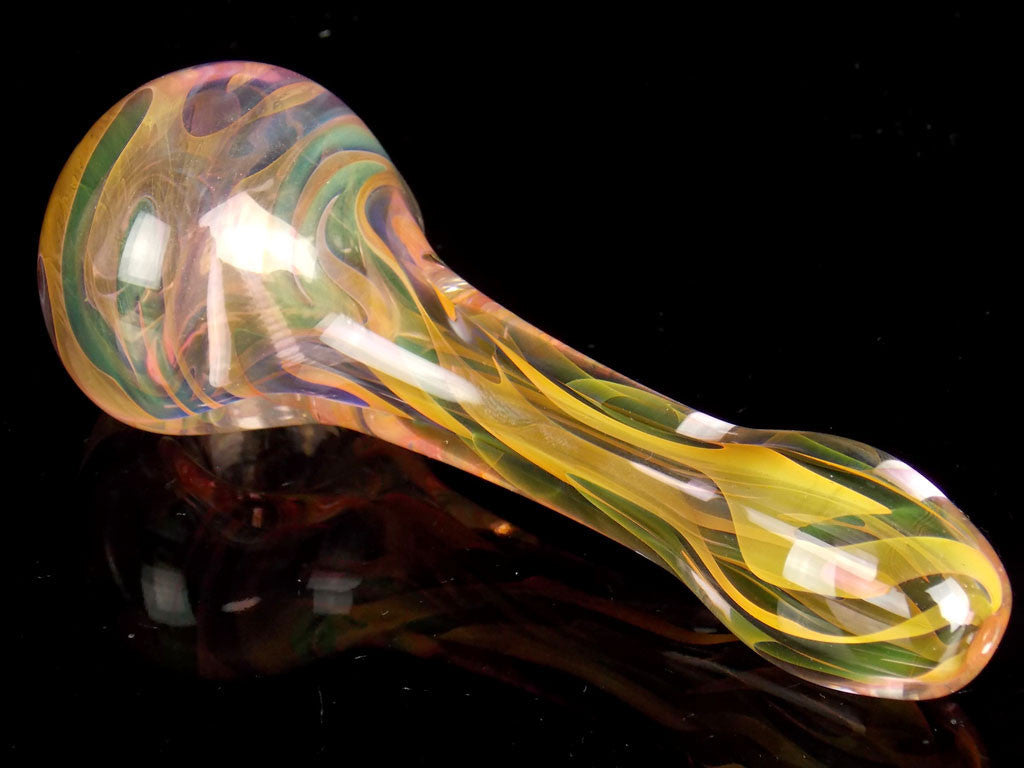 Golden Teardrop Swirl Glass Pipe - Glass PIpes