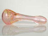 Daisy Flower Fume Swirl Glass Pipe - Heady Color Changing Spoon Bowl with Gold and Silver Fuming Inside Thick USA Boro