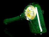 Green Glass Bubbler Pipe