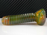 Green Purple frit spiral spoon pipe