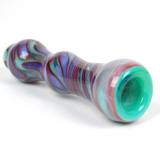 Scarlet on Ice Glass Chillum Pipe