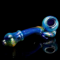 heady fumed cobalt glass sherlock pipe
