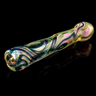 Fumed Chillum Pipe with Dichroic