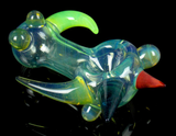 colorful glass spoon pipe with spikes