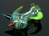 colorful glass spoon pipe with spikes