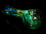 green dichroic extract galaxy glass spoon pipe