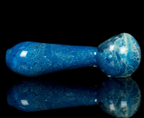 ocean blue frit glass spoon pipe