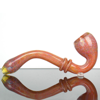 pink orange glass sherlock pipe