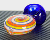 orange swirl disc glass pipe