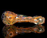 Inside Out Gold Fumed Pink and Orange Spoon Pipe