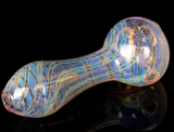 Pink glass spoon pipe with wrapped and raked fumes by VisceralAntagonisM