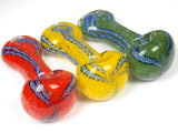 3 Glass Spoon Pipes in Rastafarian Colors