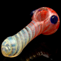Red Silver Fumed Color Changing Glass Pipe