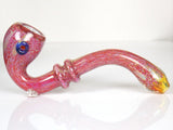 XL Red Pink Glass Sherlock Pipe