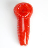 mini red frit swirl spoon pipe