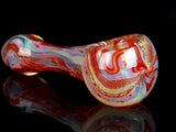 Red and gold dichroic glass spoon Bowl