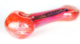 red pink glass spoon pipe