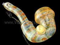 Crazy heady color changing glass fumed sherlock pipe by VisceralAntagonisM