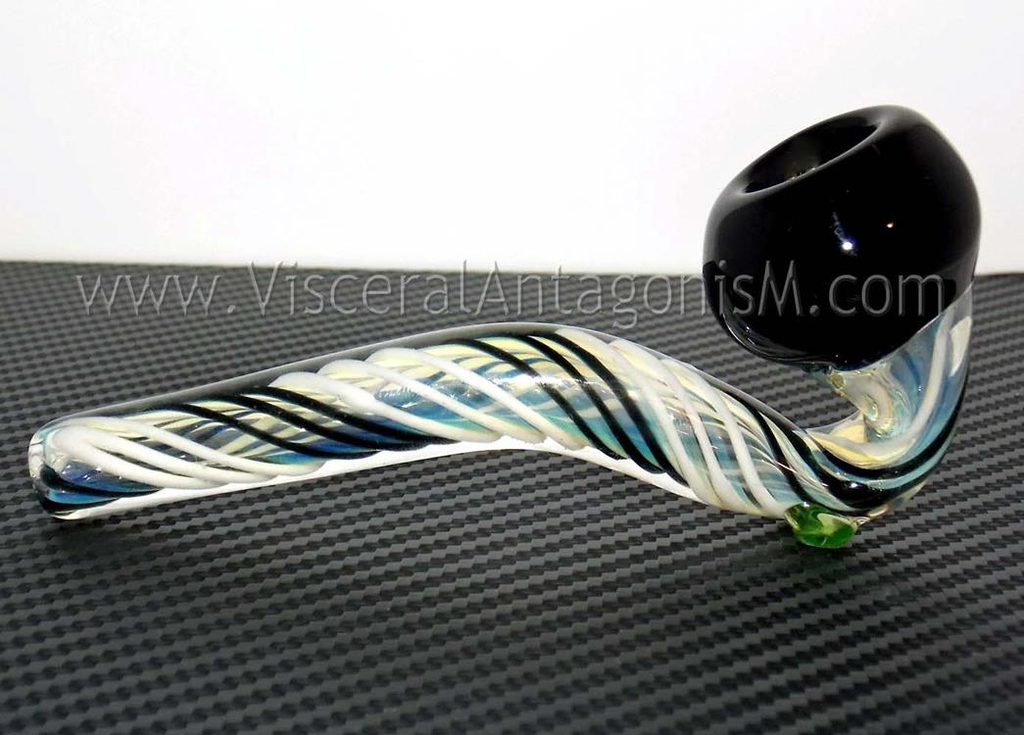 black and white glass pipe