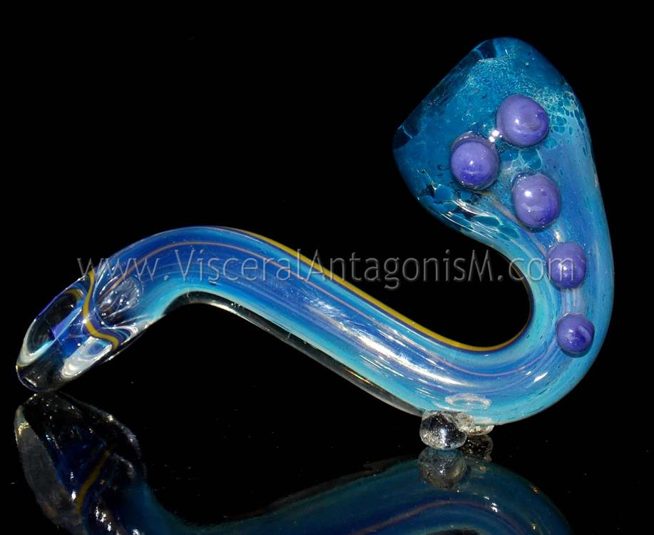  Blue Glass Color Changing Sherlock with Purple Marbles VisceralAntagonisM