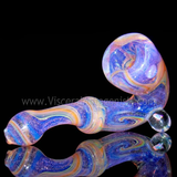 pink slyme glass pipe with opals and wig wag by VisceralAntagonisM