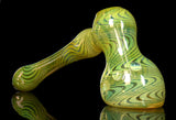 Double fumed color changing glass bubbler pipe