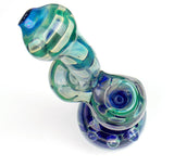 cobalt blue fumed glass bubbler
