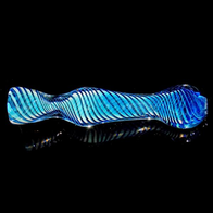 Blue Fumed Glass Chillum Pipe